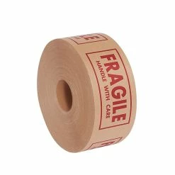 Paper Tape Tape Logic® #7500 Pre-Printed Reinforced Water Activated Tape, "Fragile", 3" X 450' , Kraft, 10/Case (T9077500F)