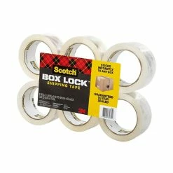 Hot Melt Tapes Scotch® Box Lock™ Shipping Packing Tape, Clear, 1.88 In X 54.6 Yd, 6 Rolls/Pack (3950-6) -Tape Logic Shop sp133530566 s7