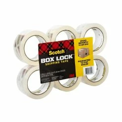 Hot Melt Tapes Scotch® Box Lock™ Shipping Packing Tape, Clear, 1.88 In X 54.6 Yd, 6 Rolls/Pack (3950-6) -Tape Logic Shop sp133530567 s7