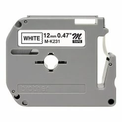 Brother Label Maker Tapes Brother M2312PK Label Maker Tapes, 1/2"W, Black On White, 2/Pack