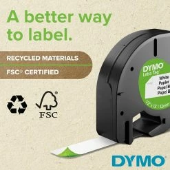 Dymo® Labelmaker Tapes Dymo LetraTag 10697 Label Maker Tapes, 0.5"W, Black On White, 2/Pack -Tape Logic Shop sp89940242 s7